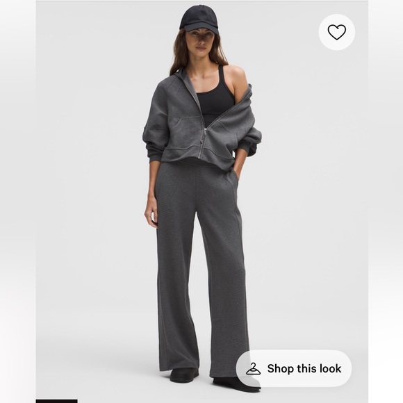 Lululemon Viral Waffle Scuba SET Heathered Graphite Gray Like New M/L & L - Picture 5 of 16